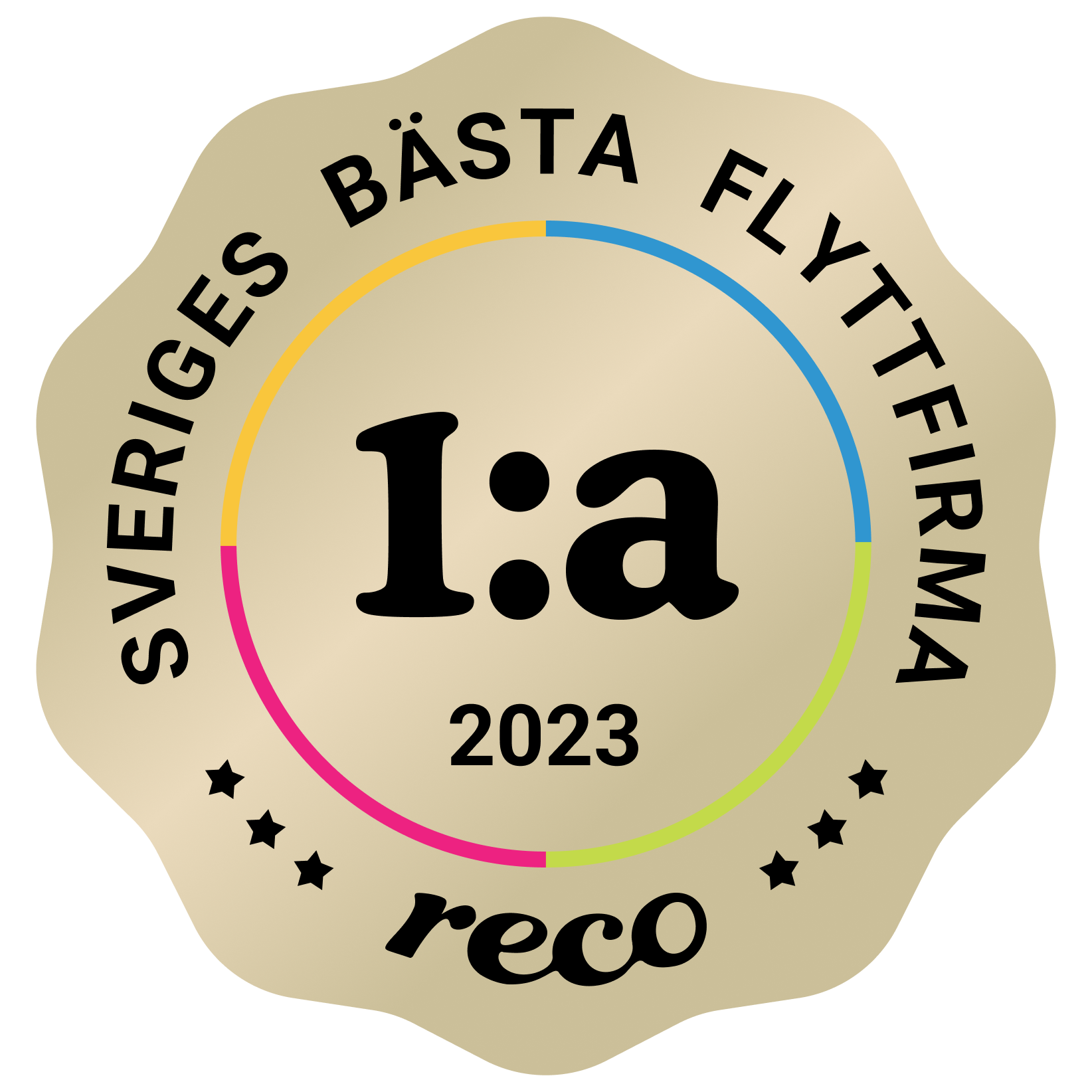 Bagde - Best in Sweden - Flyttfirma - First@2x