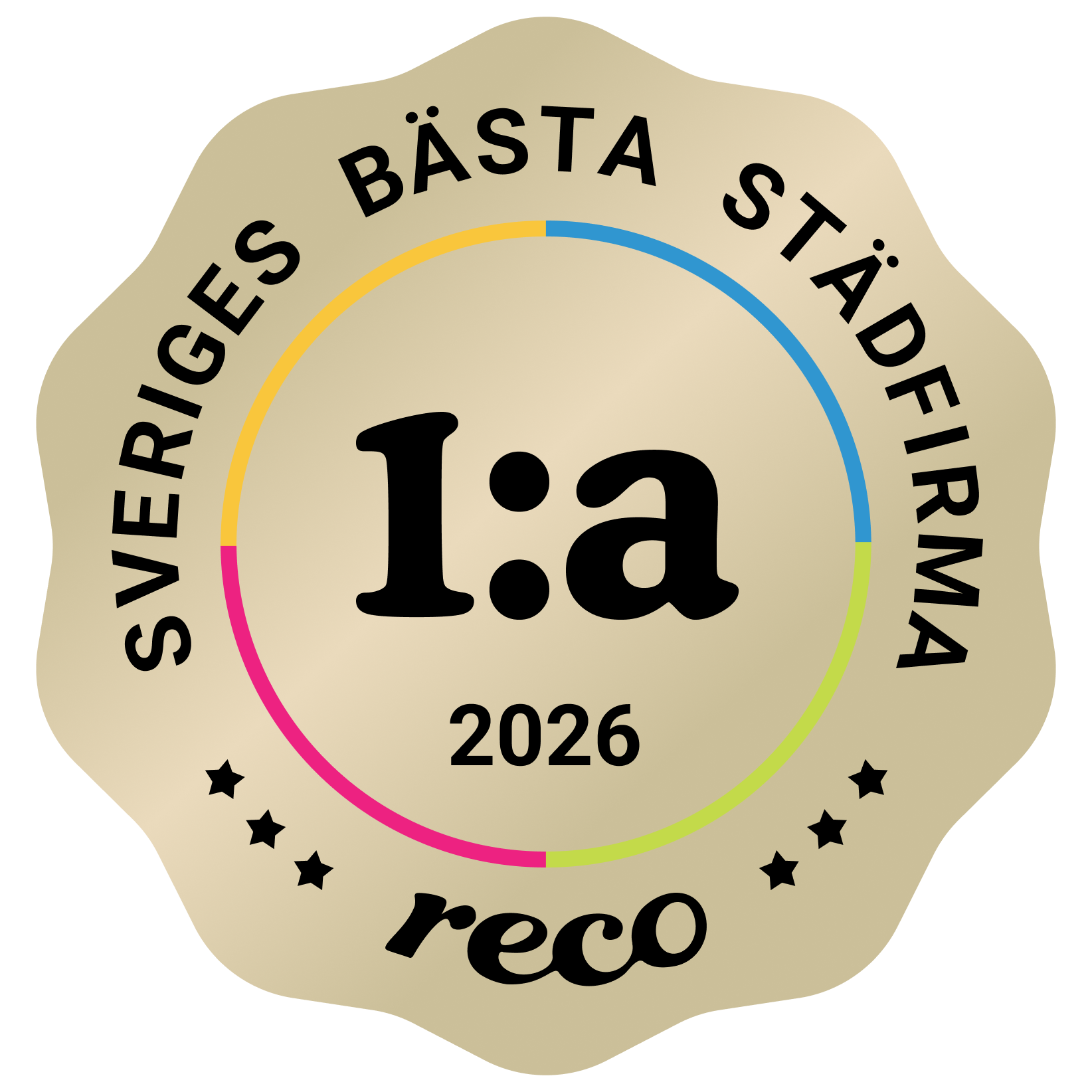 Bagde - Best in Sweden - Städfirma - First@2x