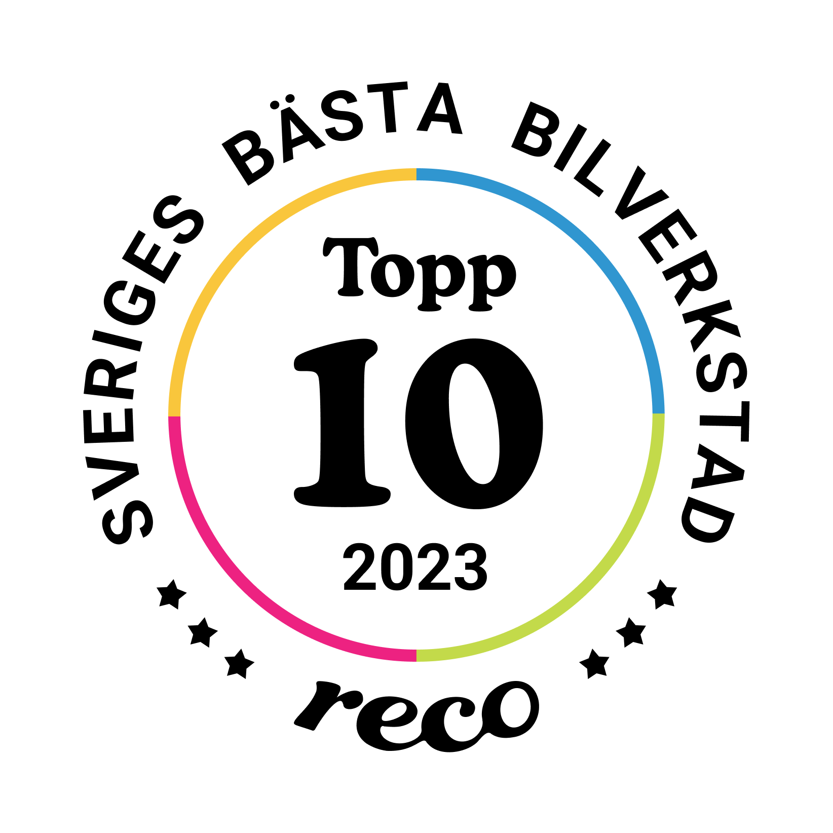 Bagde - Best in Sweden - Bilverkstad - Top Ten@2x