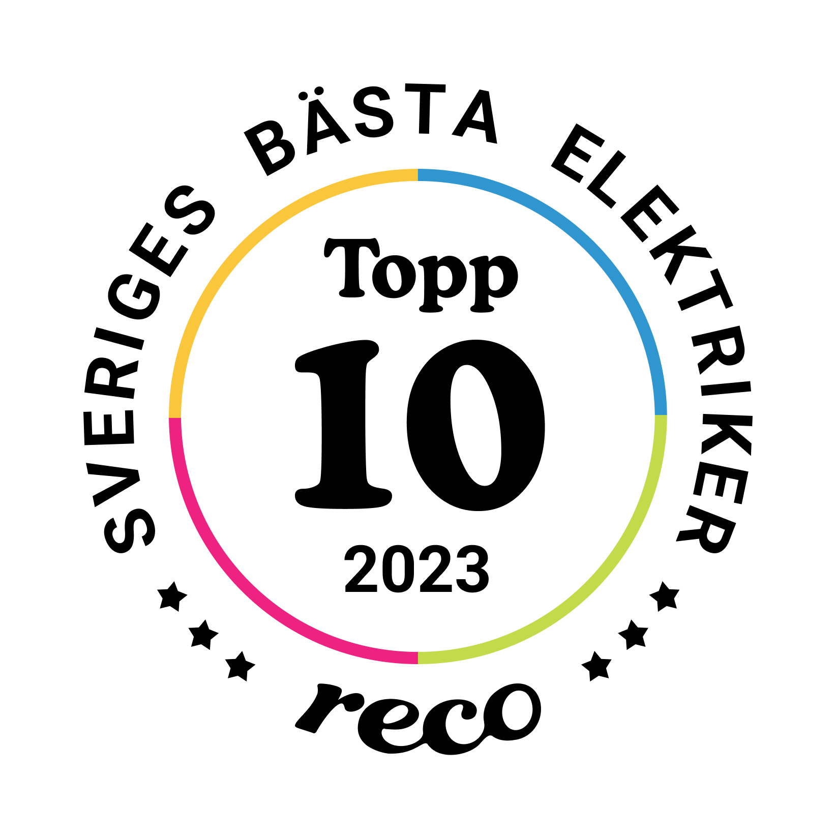 Bagde - Best in Sweden - Elektriker - Top Ten@2x